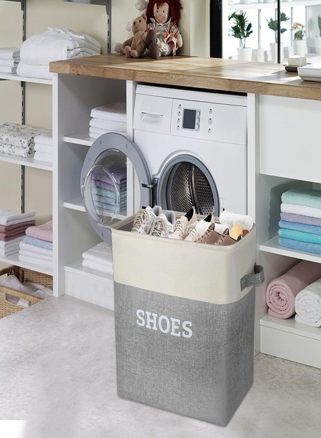 Lukeline Fabric Shoe Basket for Entryway, Hallway or Mudroom - Flodable Space-Saving Storage Bin for Closet, Decorative Home Decor (Extra Large) - Image 5