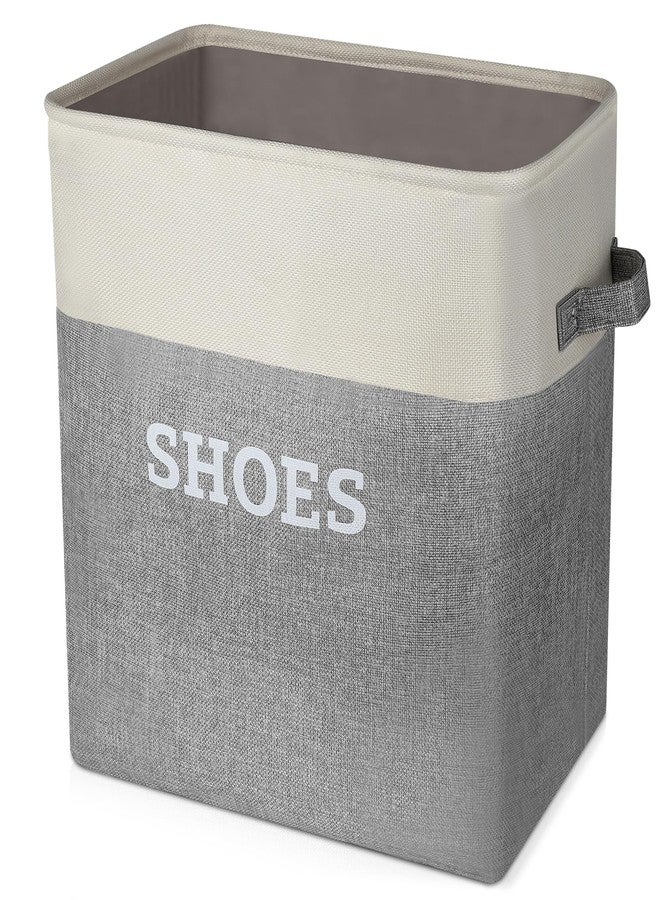 Lukeline Fabric Shoe Basket for Entryway, Hallway or Mudroom - Flodable Space-Saving Storage Bin for Closet, Decorative Home Decor (Extra Large) - Image 1