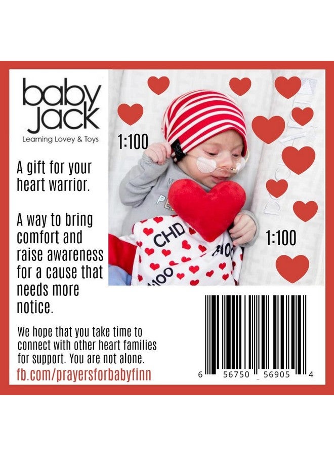 The Learning Lovey Baby Jack & Co 10x10” CHD Awareness Lovey Sensory Plush Blanket - Tag Toys for Babies - Baby Stroller Toys - Learn Shapes, Letters & Colors - Perfect Baby Toy & Baby Gift w/Stroller Clip - Image 3