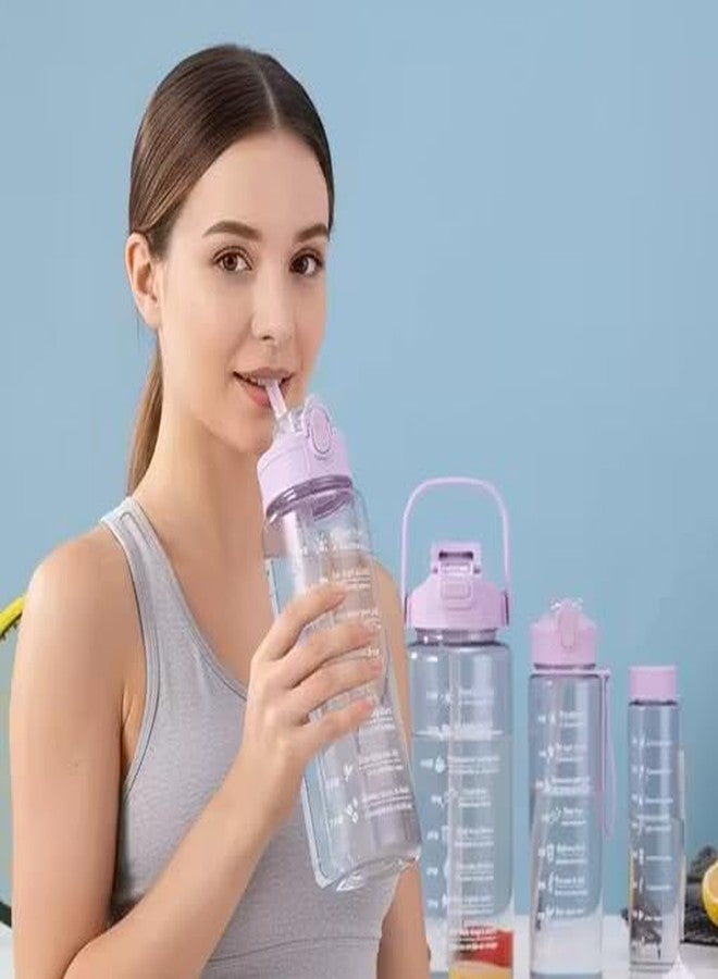 zEdx Hydration Tracking Water Bottle Combo Set | Time Marker 2L 900ml 300ml Leakproof - Image 2