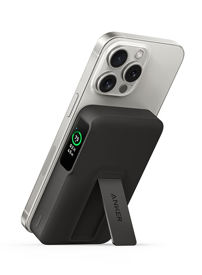 MagGo Power Bank, Qi2 Certified 15W Ultra-Fast MagSafe-Compatible Portable Charger, 10,000mAh Battery Pack with Smart Display and Foldable Stand, For iPhone 17/1615/14 Only(USB-C Cable Include) - Image 3