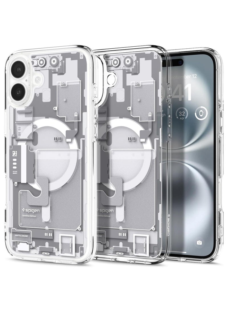 Spigen Ultra Hybrid MagFit for iPhone 16 Case Cover with MagSafe (2024) - Zero One White  - Image 1