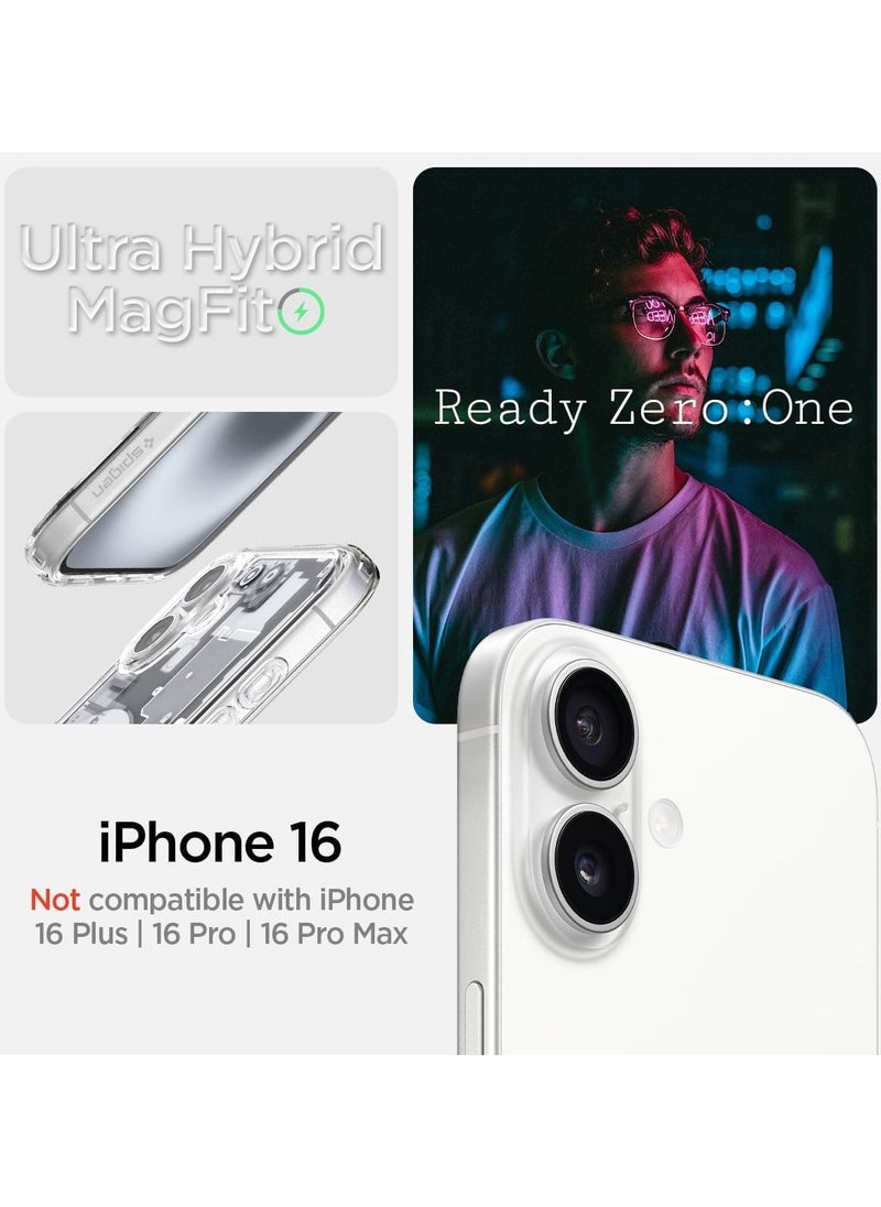 Spigen Ultra Hybrid MagFit for iPhone 16 Case Cover with MagSafe (2024) - Zero One White  - Image 2