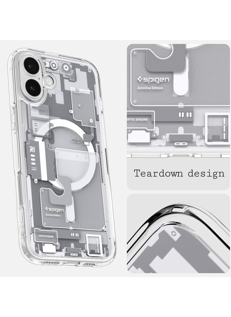 Spigen Ultra Hybrid MagFit for iPhone 16 Case Cover with MagSafe (2024) - Zero One White  - Image 3