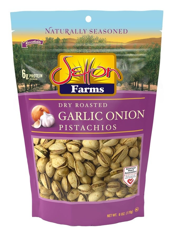 Setton Farms Pistachios Garlic Onion, In-Shell, 6 Oz. Bag, Kosher - Image 1