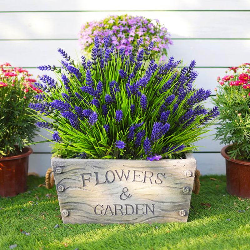 TSTWETO Artificial Plants Outdoor  22 Pcs Fake Flowers UV Resistant Outdoor Fake Plants  Lavender Artificial Flowers Plastic Fake Faux Flowers Shrubs for Home Porch Garden Yard Window Box - Image 3