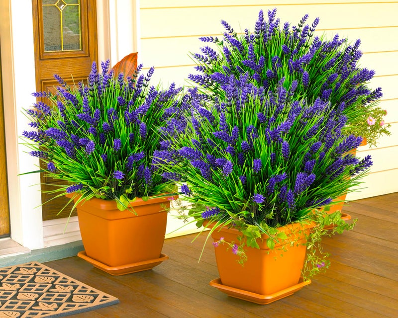 TSTWETO Artificial Plants Outdoor  22 Pcs Fake Flowers UV Resistant Outdoor Fake Plants  Lavender Artificial Flowers Plastic Fake Faux Flowers Shrubs for Home Porch Garden Yard Window Box - Image 2