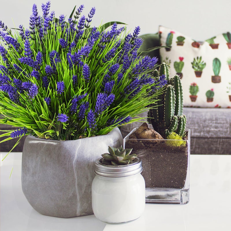TSTWETO Artificial Plants Outdoor  22 Pcs Fake Flowers UV Resistant Outdoor Fake Plants  Lavender Artificial Flowers Plastic Fake Faux Flowers Shrubs for Home Porch Garden Yard Window Box - Image 4