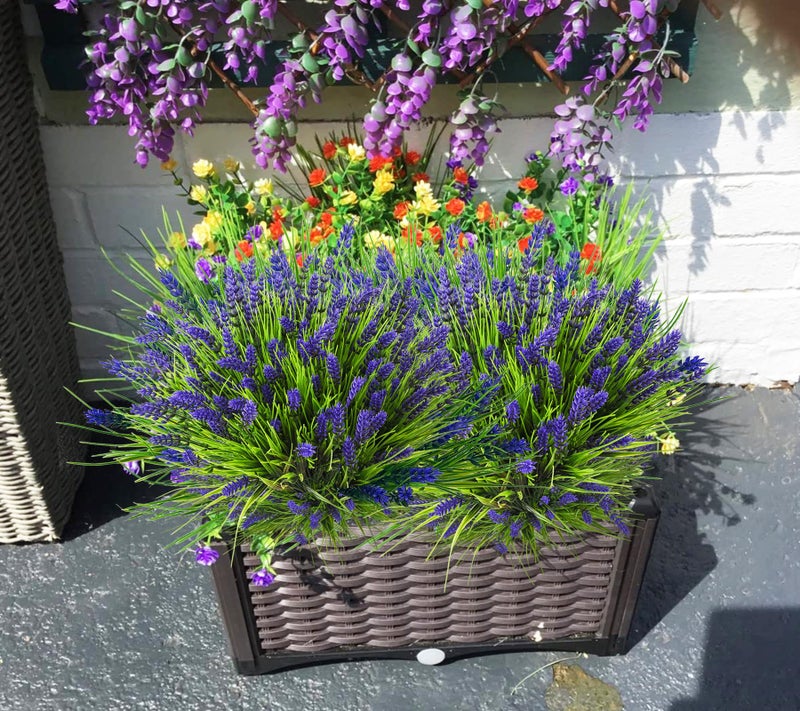 TSTWETO Artificial Plants Outdoor  22 Pcs Fake Flowers UV Resistant Outdoor Fake Plants  Lavender Artificial Flowers Plastic Fake Faux Flowers Shrubs for Home Porch Garden Yard Window Box - Image 5