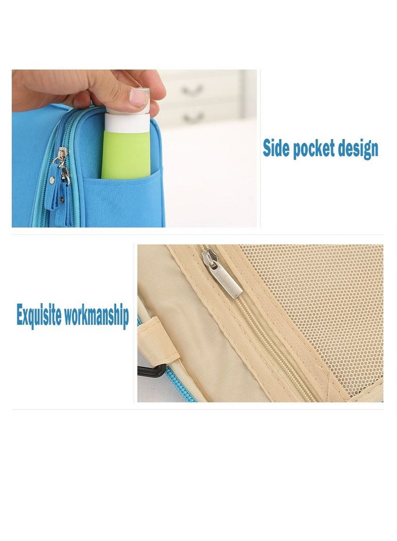 إكسفور حقيبة أدوات الزينة والسفر المعلقة للرجال والنساء ، قطعة واحدة ، حقيبة أدوات الزينة المعلقة باللون الأزرق - Image 5