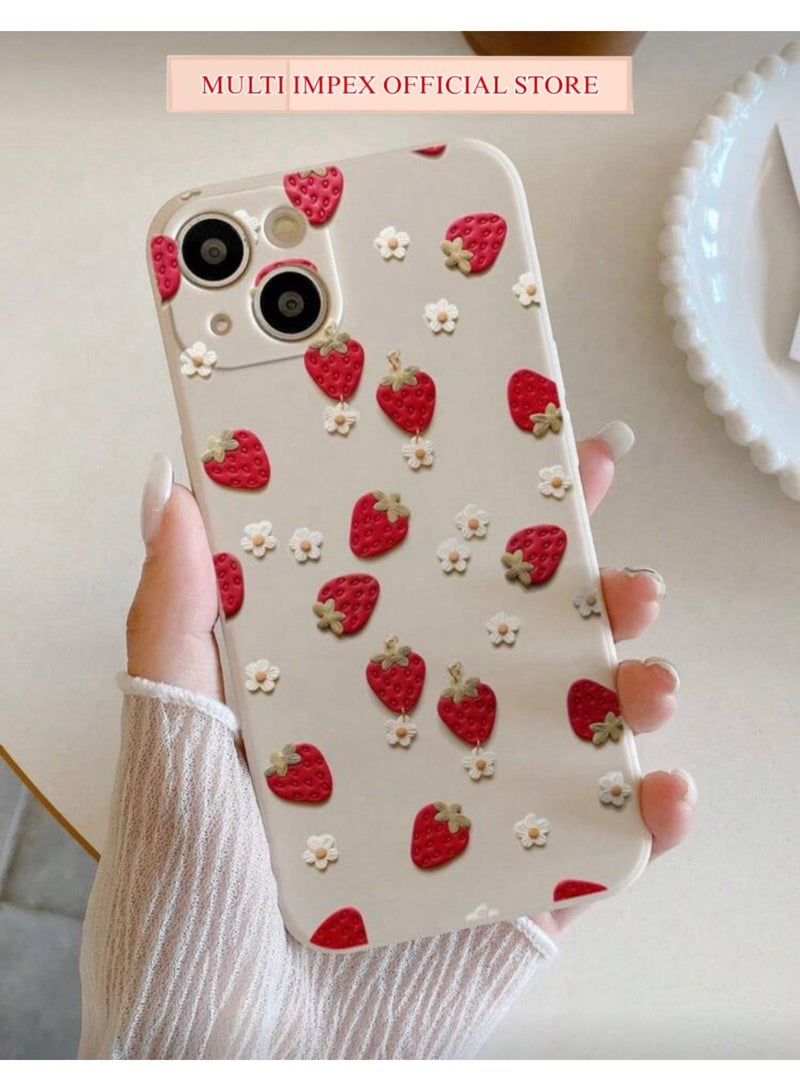 The "Elite Minimalist" iPhone 15 Pro Case with a Cute Printed strawberry's