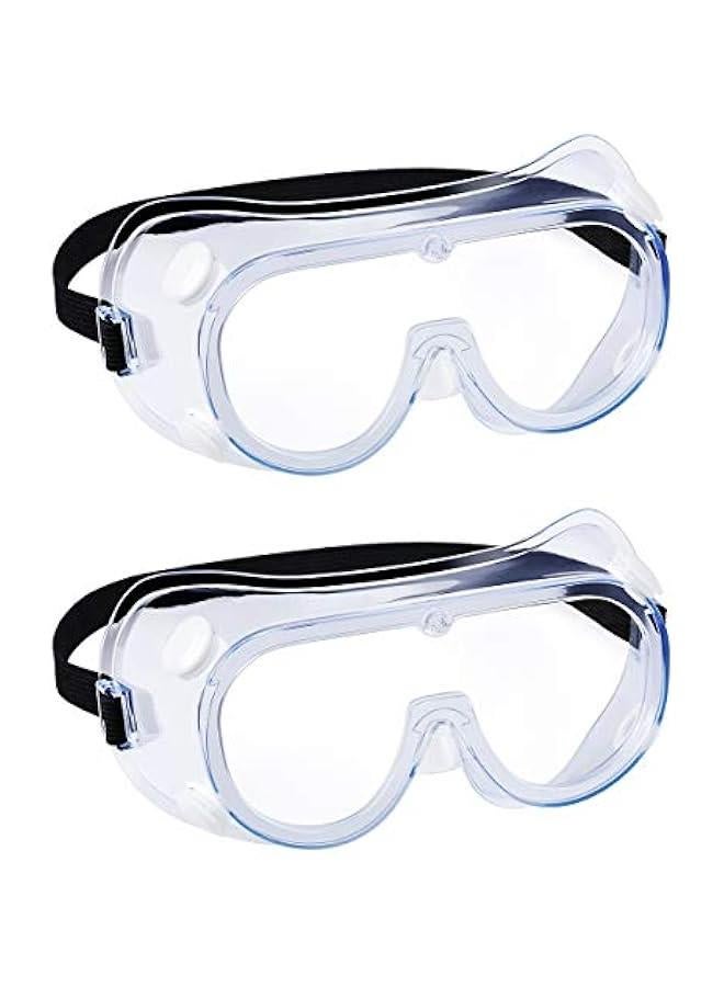 Arabest 2 pack Safety Goggles, Adjustable,Lightweight Anti-Fog Protective Safety Glasses, Eye Protection, White  - Image 1