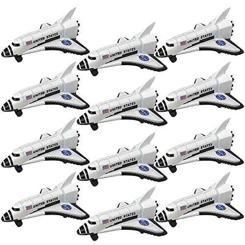 ArtCreativity Diecast Metal Space Shuttles Set of 12 Durable Diecast NASA Space Ship Toys for Boys Astronaut Cake Decorations Astronaut Space Theme Party Favors Goodie Bag Fillers - Image 1