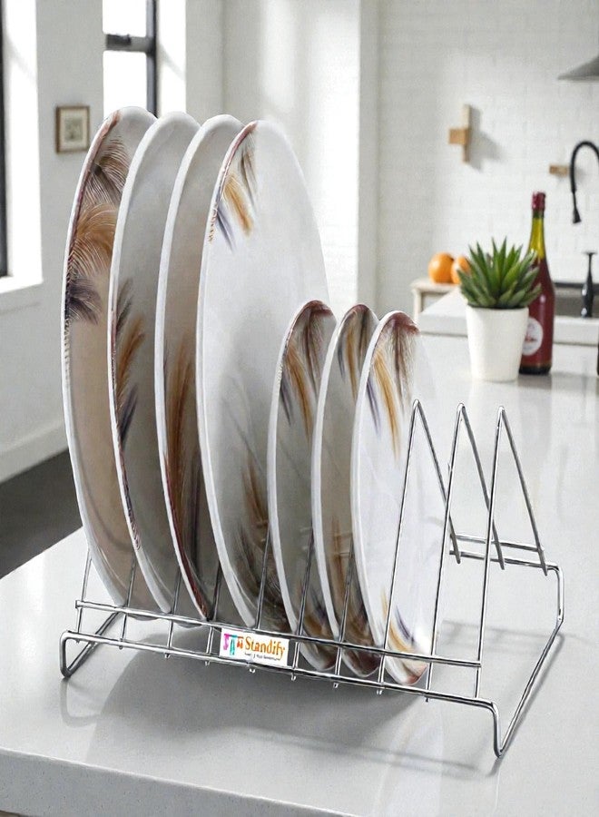 STANDIFY® 8 V Plate_R_Stnfy Dish Rack Stainless Steel Heavy Duty Plate Stand Kitchen Multi-Purpose Dish Rack for Sink & Countertop. - Image 1
