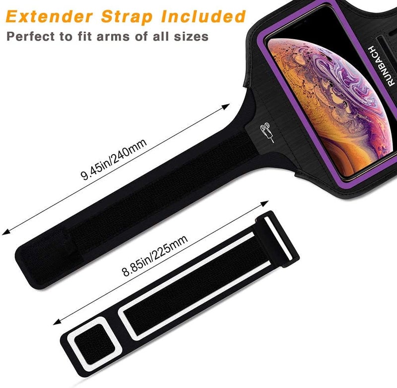 RUNBACH Armband for iPhone 16 Pro Max/16 Plus/15 Pro Max/15 Plus/iPhone 14 Pro Max/14 Plus/13 Pro Max/12 Pro Max/11 Pro Max/Xs Max,Running Exercise Armband with Card Slot for iPhone Max (Purple) - Image 2