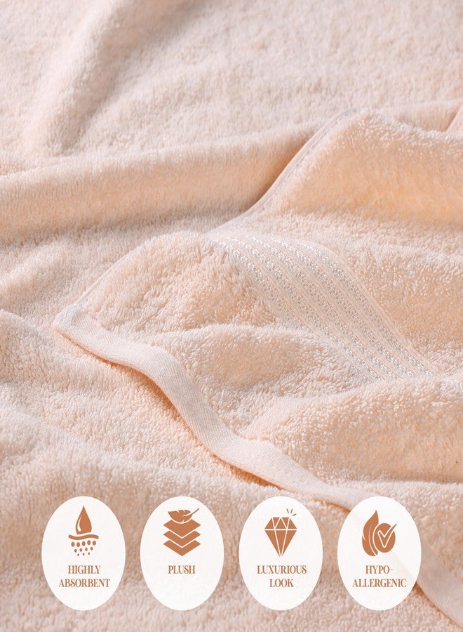 Superior Heritage Egyptian Cotton 6 Piece Towel Set, Heavyweight Towels for Bathroom, Guest Bath, Luxury Home Decor, Plush Absorbent Essentials, Includes 2 Bath, 2 Hand, 2 Face Towels, Peach - Image 4