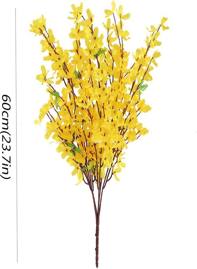 JOJAZE Artificial Silk Forsythia Flower Branches Jasmine Flowers Yellow Silk Fake Winter Jasmine Orchids Flowers for Indoor Outdoor DIY Floral Arrangement Wedding Party Home Office Decorate - Image 2
