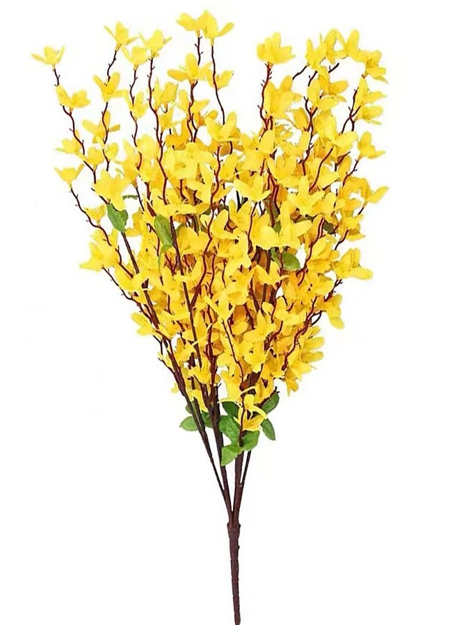 JOJAZE Artificial Silk Forsythia Flower Branches Jasmine Flowers Yellow Silk Fake Winter Jasmine Orchids Flowers for Indoor Outdoor DIY Floral Arrangement Wedding Party Home Office Decorate - Image 1