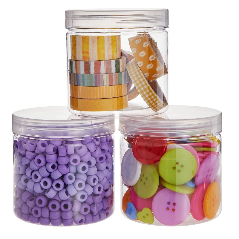 Juvale حاويات سلايم من جوفالي مع أغطية - 8 عبوات من الجرار البلاستيكية الشفافة للأطفال لمشاريع الأعمال اليدوية (12 أونصة) - Image 4