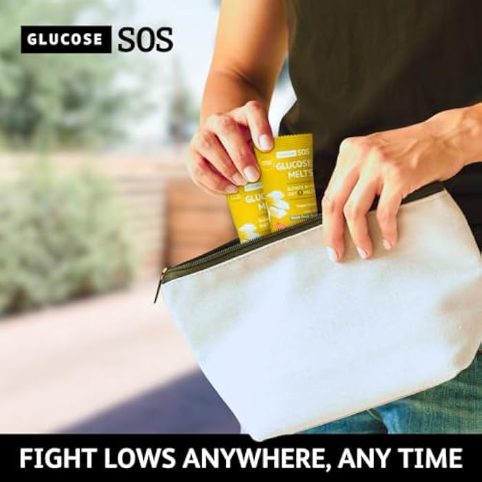 Glucose SOS أقراص جلوكوز SOS مصنوعة من مسحوق الدكستروز، هريس الفاكهة الطبيعي، سكر، أقراص جلوكوز، مكمل رياضي، أقراص سريعة المفعول تحتوي على 10 حصص فردية 15 جرام من الموز/المانجو/الخوخ - Image 5