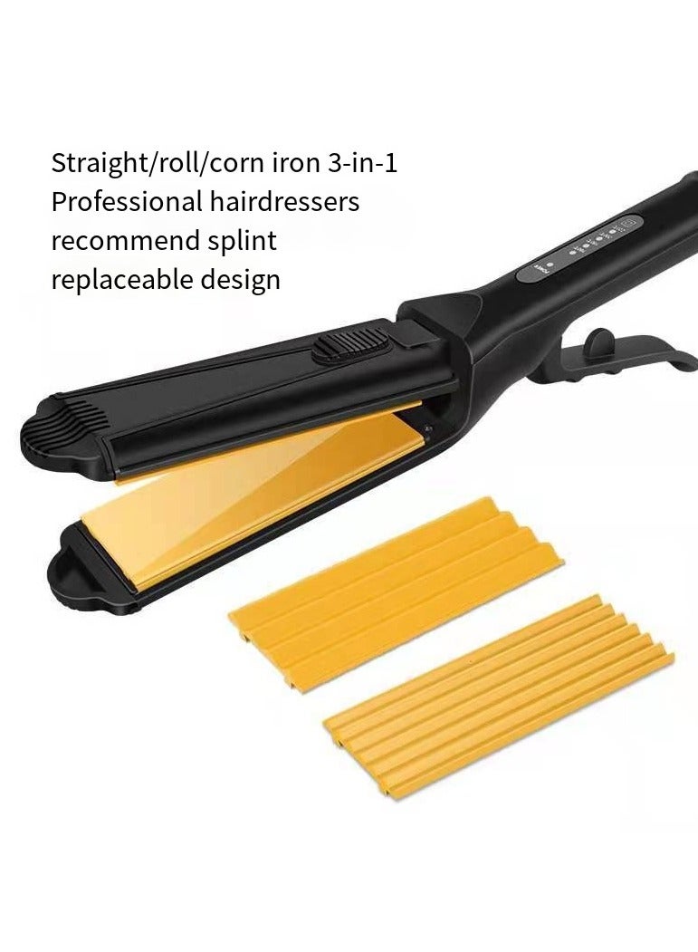 general 3-in-1 Ionic Hair Straightener & Curling Iron – Dual Styling with Ceramic Plates - Image 1