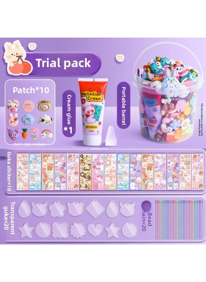 Goka Sticker Set Goka Cream Glue Sticker Hand Account Diy Material Storage Box Children's Toys Birthday Gift-Color:Cream Glue Goo Card 312-piece Set To Rack [buy A Box To Send A Bucket]]
