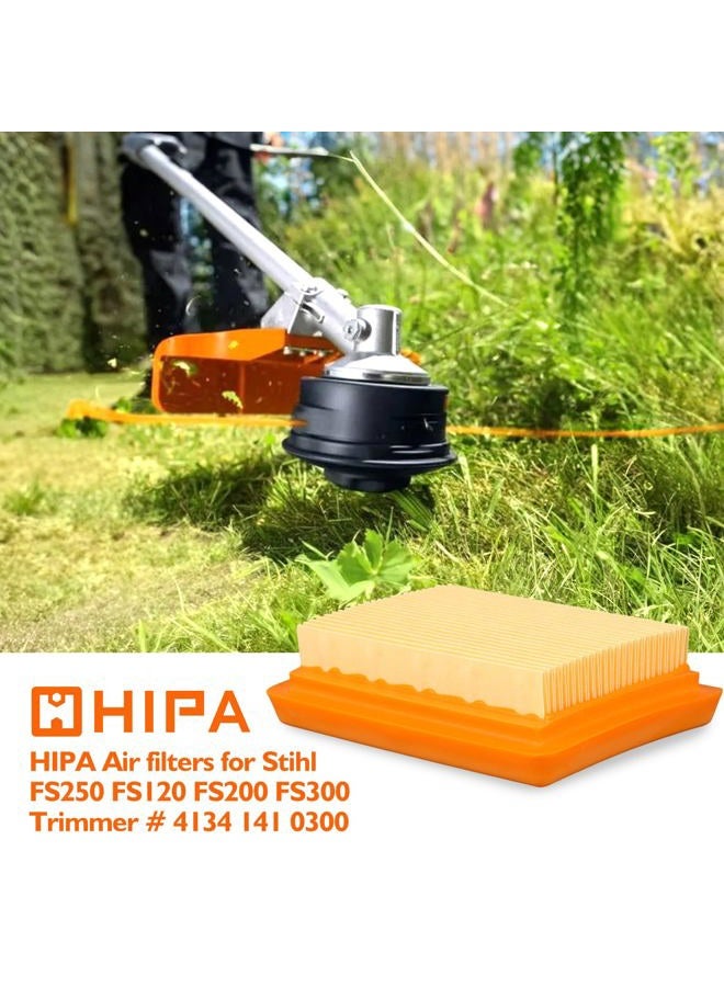 HIPA (Pack of 2 Air Filter/Cleaner for STIHL FS120 FS200 FS250 FS300 FS350 FS400 FS450 String Trimmer Brush Cutter (Size: 3-7/16" x 2-3/4" x 1") # 4134 141 0300 - Image 2