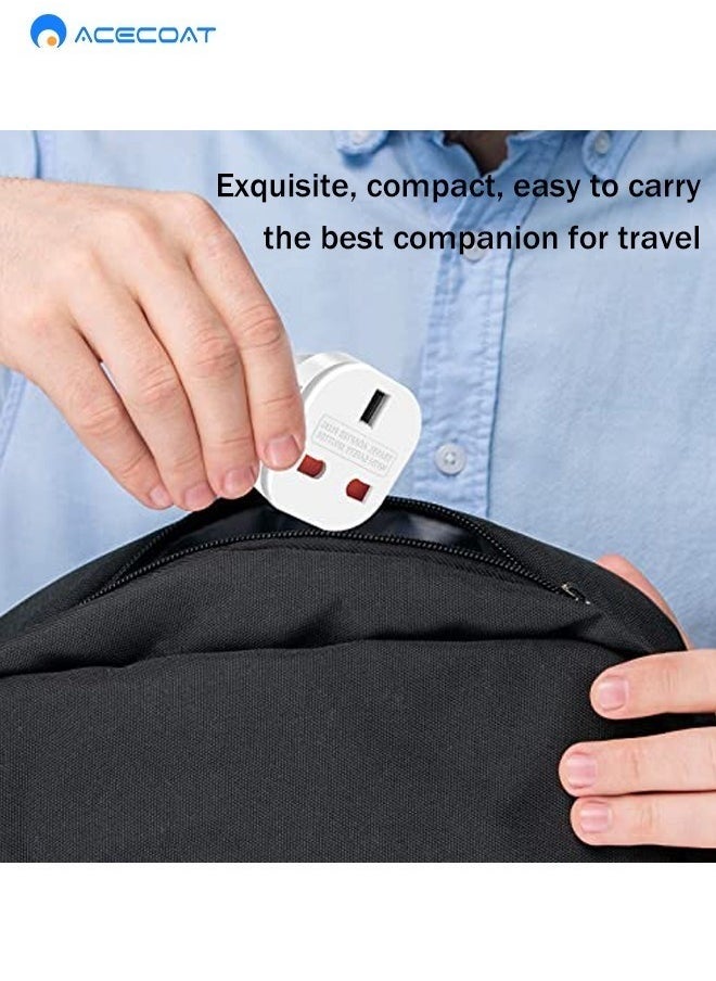 ACECOAT - 3 Packs EU Travel Plug Adapter,UK to European Power Converter Wall Charger Type G to Type C, E, F for Spain, France, Italy, Portugal, Germany, Netherlands, Greece, Poland, Turkey and More,White - Image 1