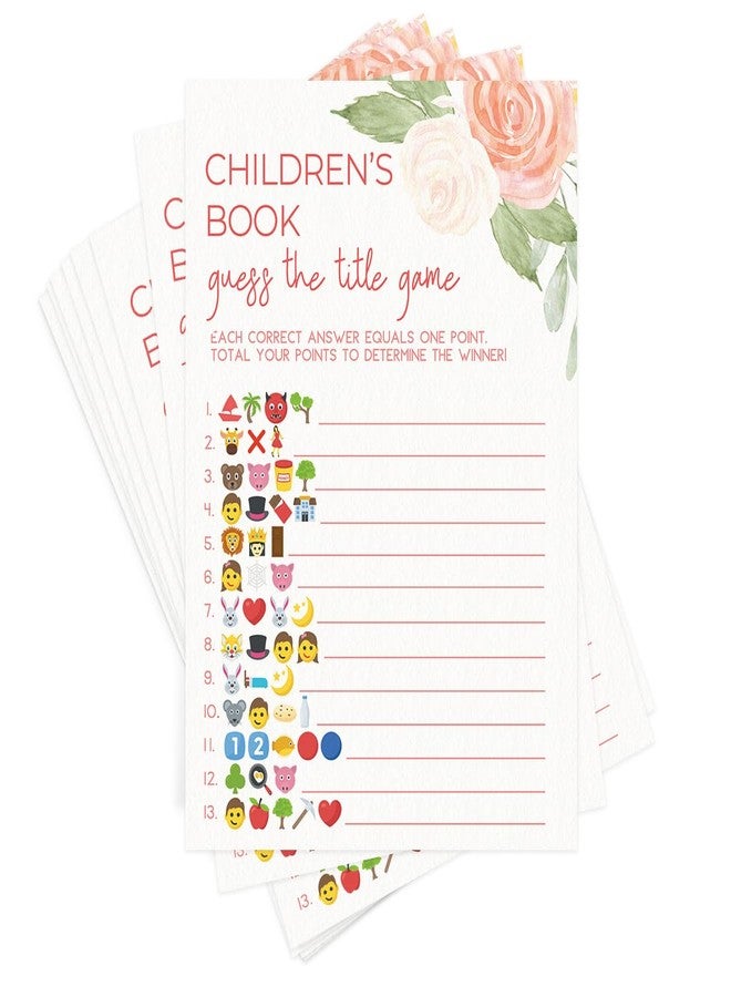 Printed Party Baby Shower Games for Girl - 5 Games & Activities, Baby in Bloom Floral Theme, 50 Guests - Image 4