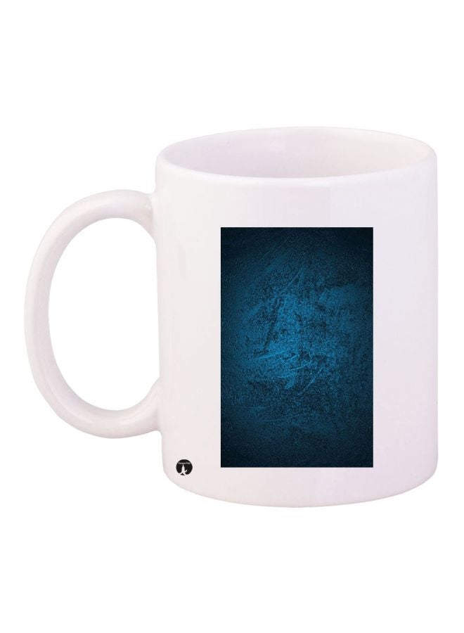 Texture Printed Coffee Mug White/Dark Blue 11ounce