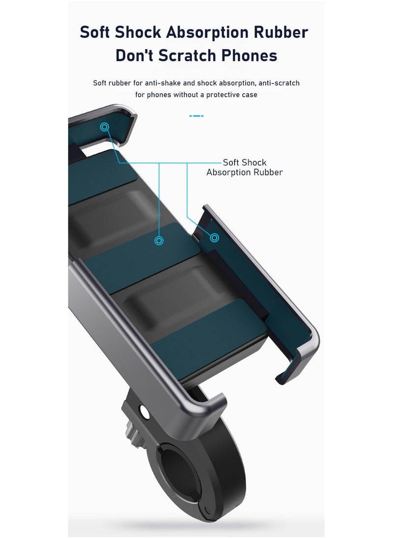 حامل هاتف للدراجة، حامل هاتف للدراجات النارية، حامل قابل للتعديل مع دوران 360 درجة لمشبك مقود الدراجة النارية/الدراجة وحامل مرآة الرؤية الخلفية يناسب الهواتف الذكية مقاس 4.5-6.8 بوصة - pzsku/ZB373DAB1F65DD5B60297Z/45/_/1718098629/1d07d4d3-23ea-42b7-a7f9-9aa9f61aa3c9