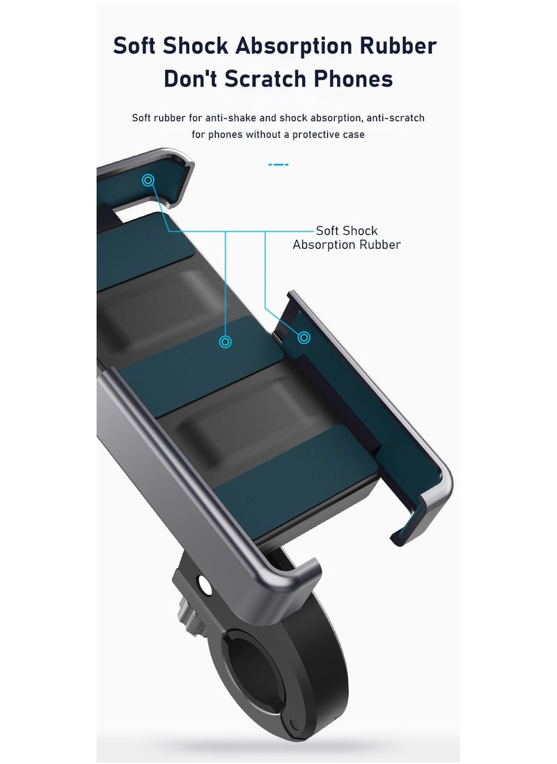 Folanry Bike Phone Holder, Motorcycle Phone Holder, Adjustable Mount with 360° Rotation for Motorcycle/Bicycle Handlebar Clamp and Rearview Mirror Bracket Fits 4.5-6.8 Inches Smartphones  - Image 4