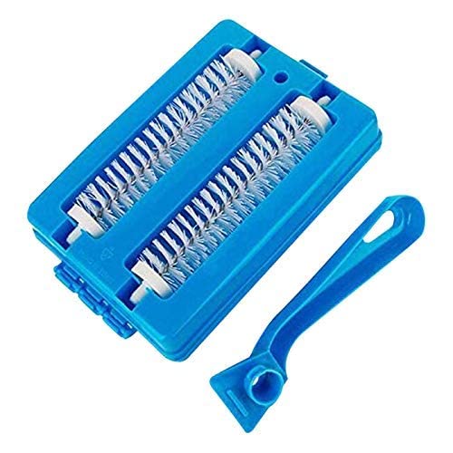 goldennest Goldennest Carpet Cleaner Plastic Crumb Sweeper Single and Double Roller Dirt Cleaning Brush Combo Medium Size Random Colour  - Image 3