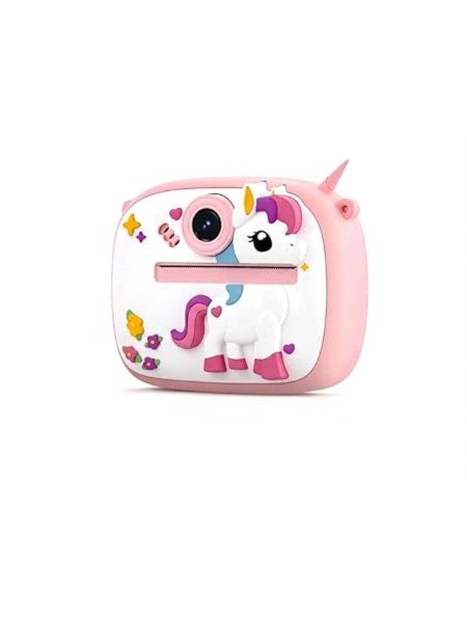 Kids Unicorn Instant Print Camera | Thermal Printing Digital Camera for Children | HD Photo & Video | Rechargeable | DIY Black & White Printing Camera | Birthday Gift for Girls & Boys(Print Color: Black & White Display: 2.4-inch Color Screen Photo Resolution: HD Video Recording: Yes Battery: Rechargeable Lithium Battery) - Image 2