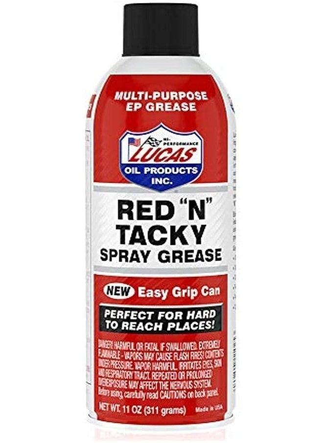 LUCAS OIL بخاخ الشحوم Lucasoil Red n Take LUC11025، 11 أونصة، مقاس واحد  - Image 1
