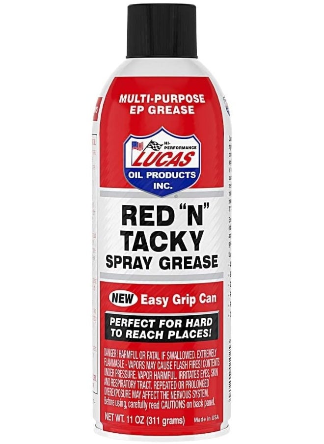LUCAS OIL بخاخ الشحوم Lucasoil Red n Take LUC11025، 11 أونصة، مقاس واحد  - Image 2