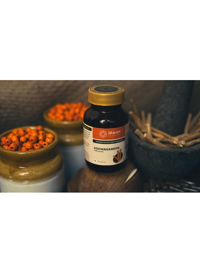 SITARAM كبسولات أشفاغاندا سيتارام أيورفيدا 60 عدد | مستخلص أكثر قوة 600 ملغ (علامات تجارية أخرى - 250 ملغ) | معزز للمناعة | غني بمضادات الأكسدة - Image 1