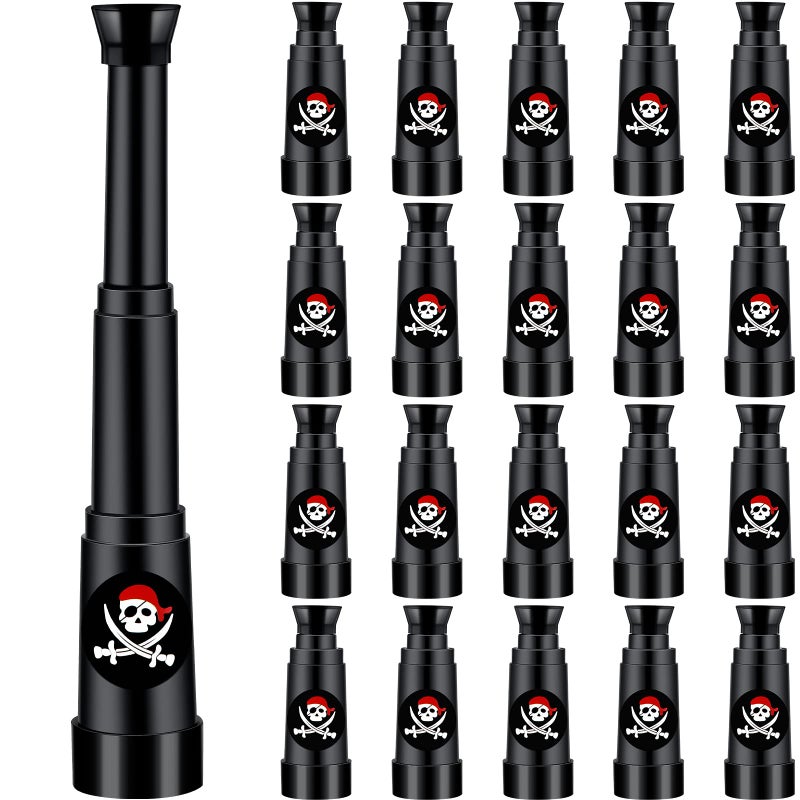 Charniol 20 Pcs Pirate Telescope Bulk Pirate Party Favors Mini Plastic Monocular Telescope Toddler Spyglass Toy for Treasure Find Pretend Cosplay Birthday Party - Image 1