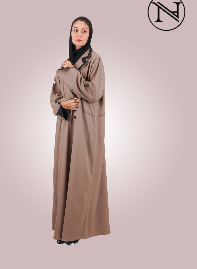 عباية بني مع اسود  - Image 1