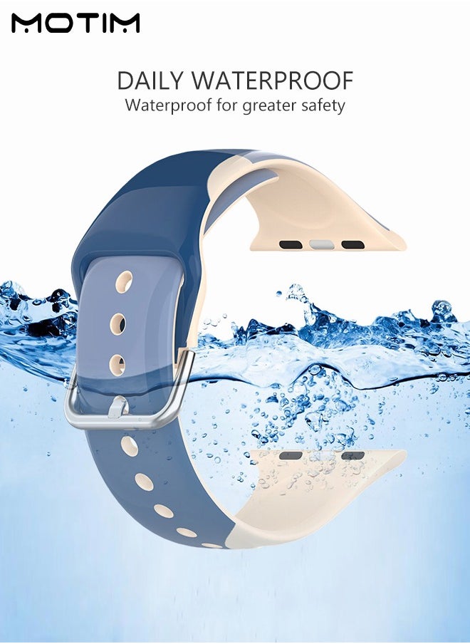 Motim - Sport Bands Compatible with Apple Watch Band 42mm 44mm 45mm 49mm Waterproof Soft Silicone Replacement Strap Accessories for iWatch Ultra SE Series 10/9/8/7/6/5/4/3/2/1 - Image 1