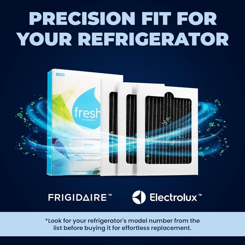 Mist FRESH Paultra Refrigerator Air Filter Replacement for Frigidaire Pure Air Ultra, Electrolux PureAdvantage EAFCBF, Compatible with Smart Choice PureAir, Part 242061001, 241754001 - (3 Pack) - Image 2