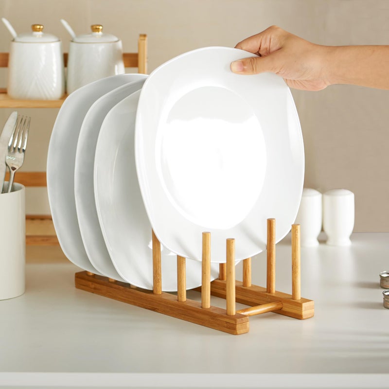 fMBB 10" Square Dinner Plates Set of 4, White Ceramic Plates for Dinner, Salad, Appetizer & Dessert, Microwave, Dishwasher Safe Dinnerware for Kitchen, Perfect for Party Wedding Birthday & Christmas Dishes - Image 2
