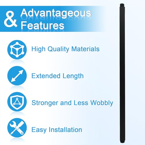Drettyer Shower Arm with Flange 24 Inches Ceiling Mount Square Straight Extender Extension Pipe Replacement, Extra Long Shower Arm For Fixed Rain Shower Head or High Ceiling, Matte Black - Image 2