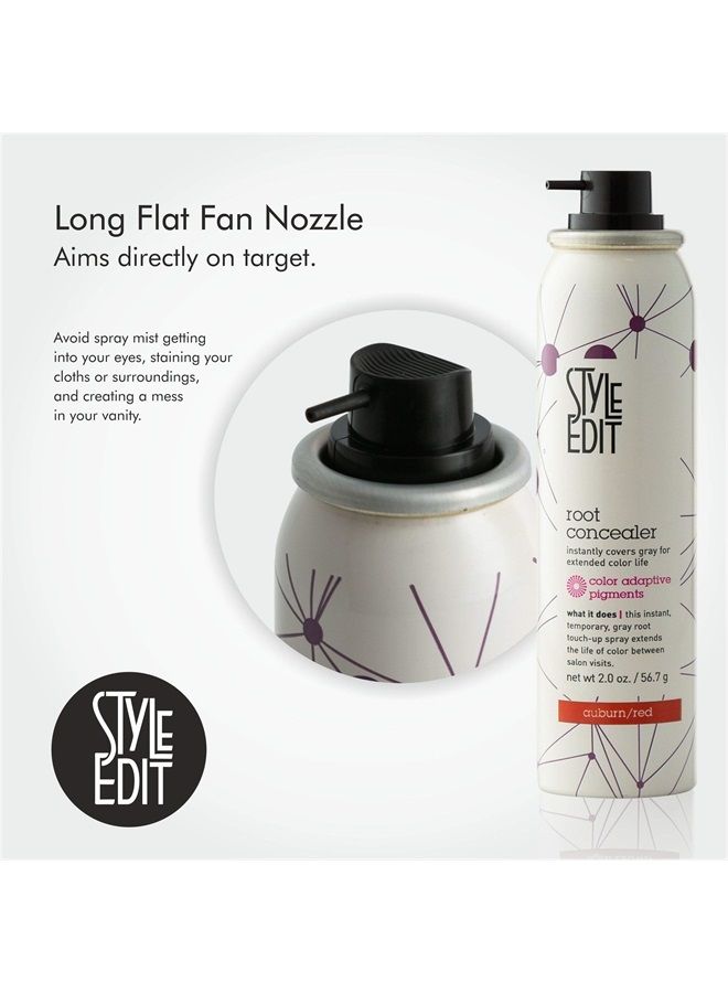 Style Edit Root Concealer Touch Up Spray | Instantly Covers Grey Roots | Professional Salon Quality Cover Up Hair Products for Women |Auburn/Red 2 Ounce (Pack of 2) - Image 3