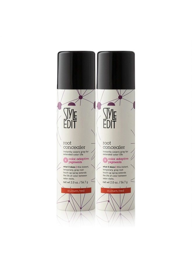 Style Edit Root Concealer Touch Up Spray | Instantly Covers Grey Roots | Professional Salon Quality Cover Up Hair Products for Women |Auburn/Red 2 Ounce (Pack of 2) - Image 1