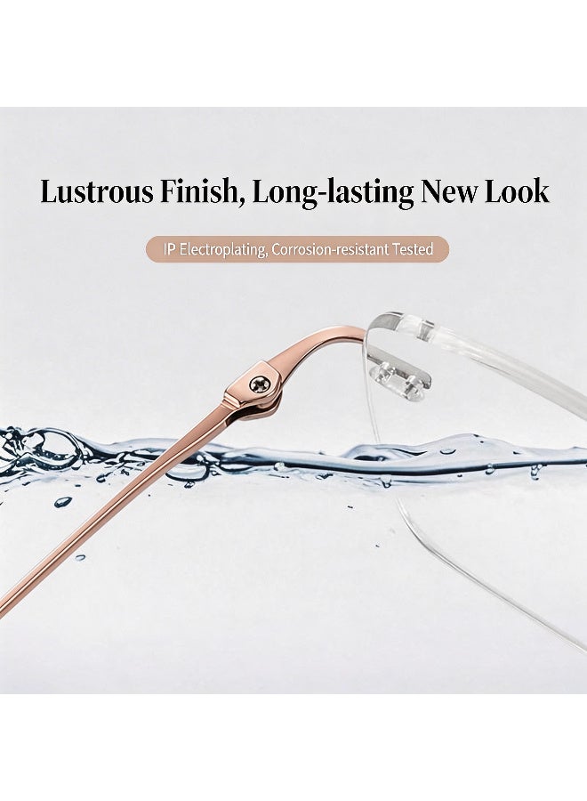 بوكيلار نظارات بدون إطار PUKCLAR تيتانيوم نقي خفيفة جداً عدسات غير طبية مرنة بدون براغي للرجال والنساء للأعمال والاستخدام اليومي - Image 4