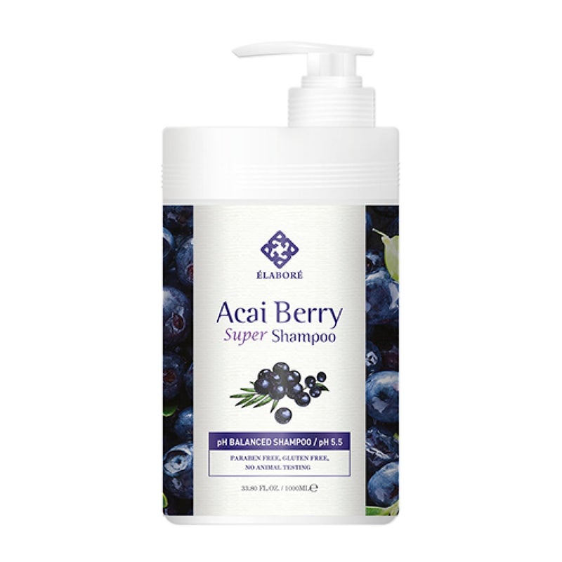 Elabore Acai Berry Super Hair Shampoo - Sulfate Free 33.80fl.oz/ 1000ml - Image 1