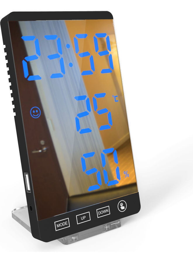 NIBEMINENT Smart Mirror LED Clock Black 5.96x2.47x3.35inch - Image 1