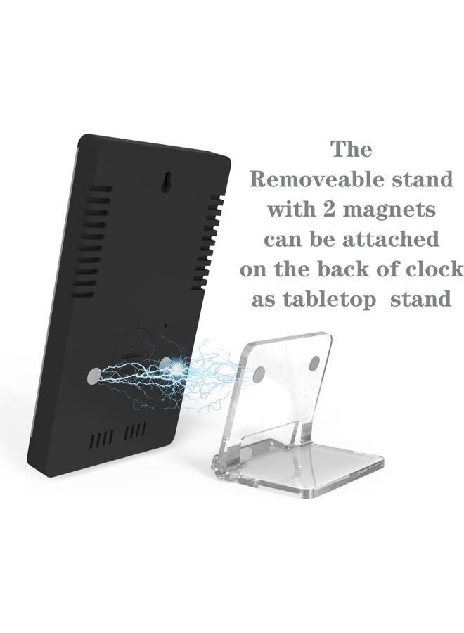 NIBEMINENT Smart Mirror LED Clock Black 5.96x2.47x3.35inch - Image 3