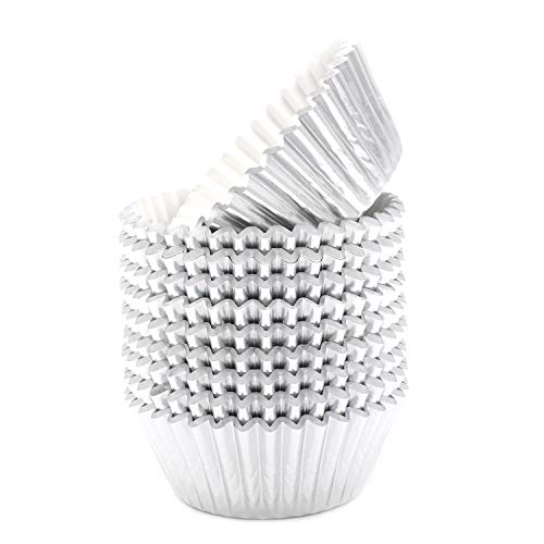 Mombake Standard Silver Foil Cupcake Liners Muffin Baking Cups for Party and More, 200-Count - Image 4
